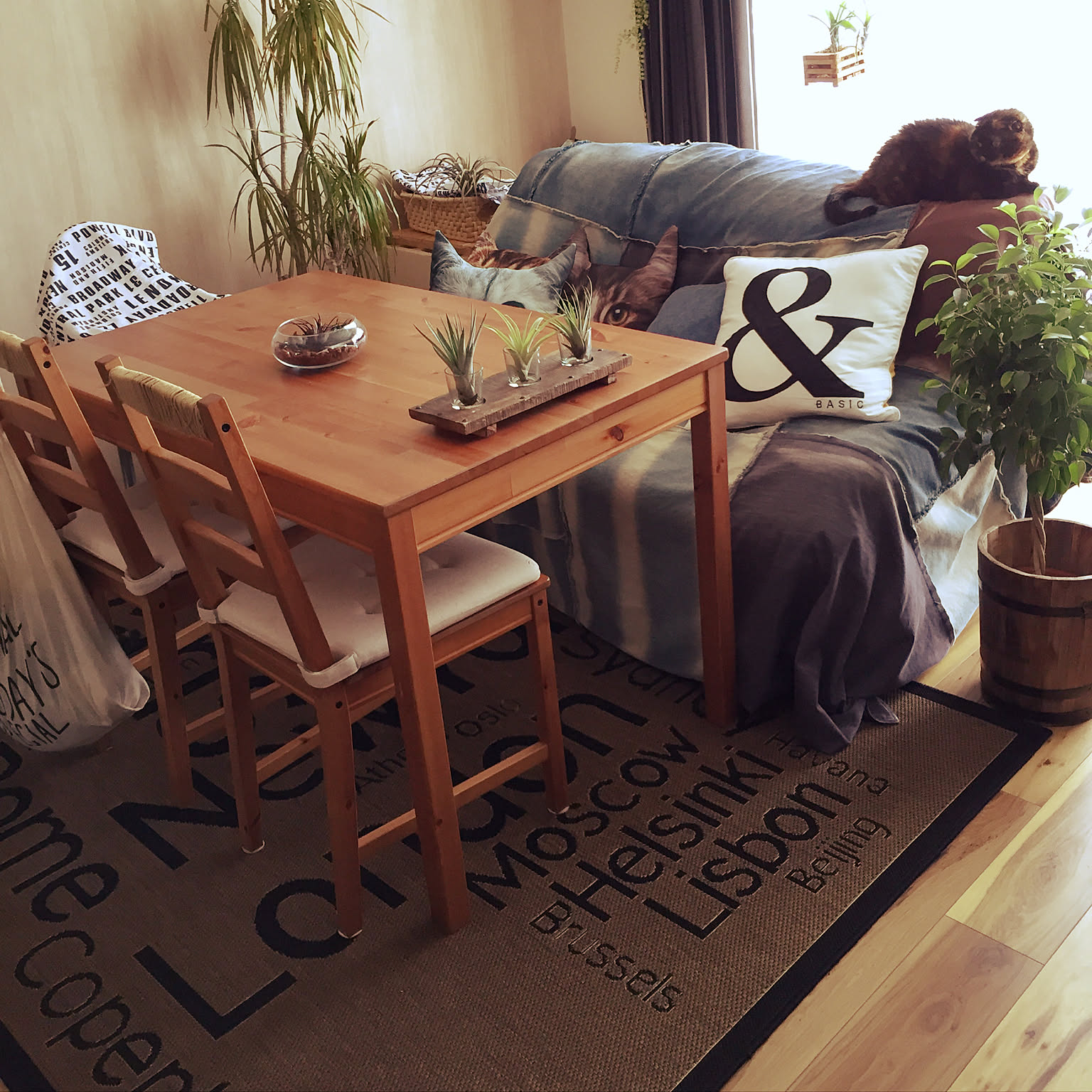 DIY デニムマルチカバーのインテリア・手作りの実例 ｜ RoomClip