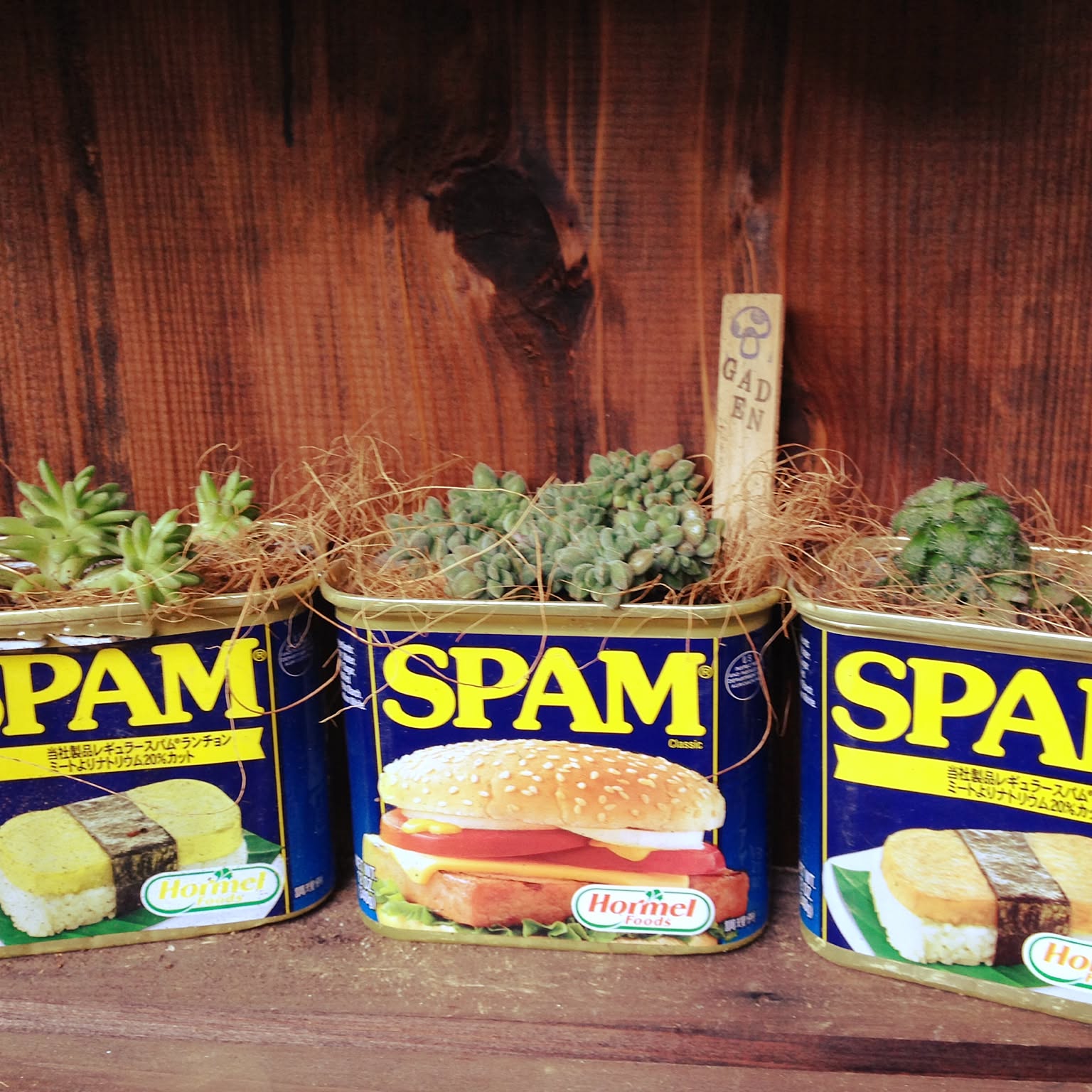 リメイク缶　No.408  スパム缶　shop風♡ リメイク缶No.408 スパム缶shop風♡