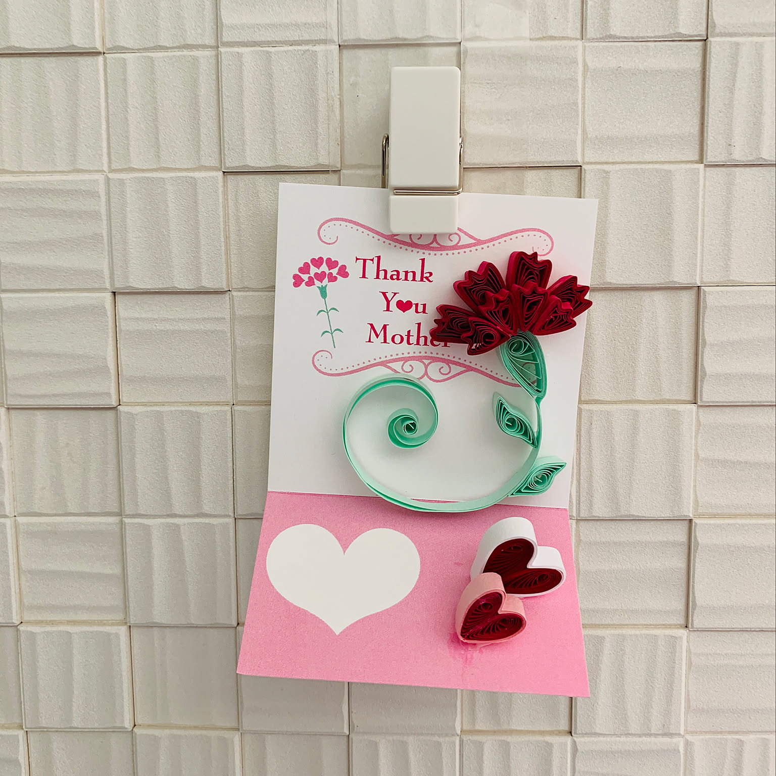 ペーパークイリング＊デザインフレーム♥(赤ハート)