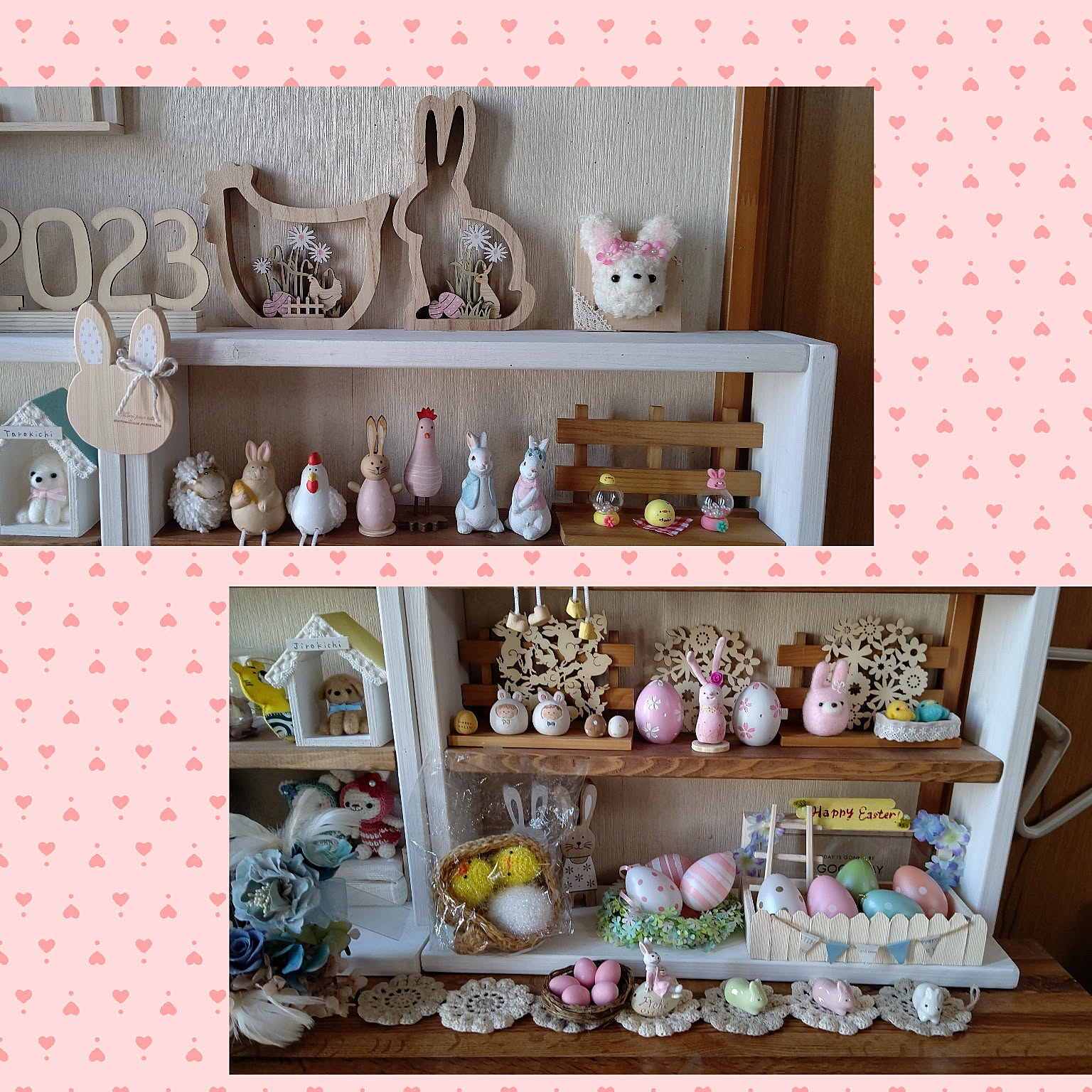 イースターディスプレイ ハッピーイースターのインテリア実例