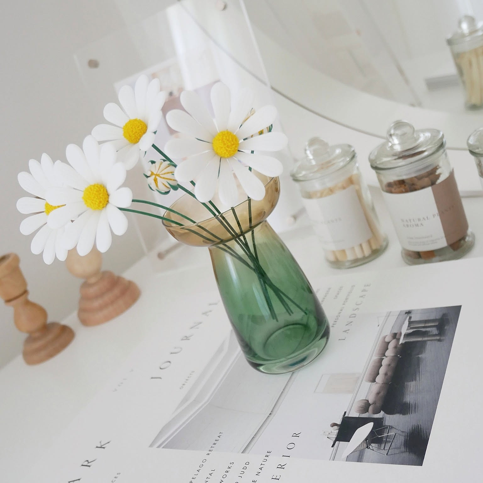 クレイフラワー　マーガレット5本セット クレイフラワー マーガレット5本セット クレイフラワー