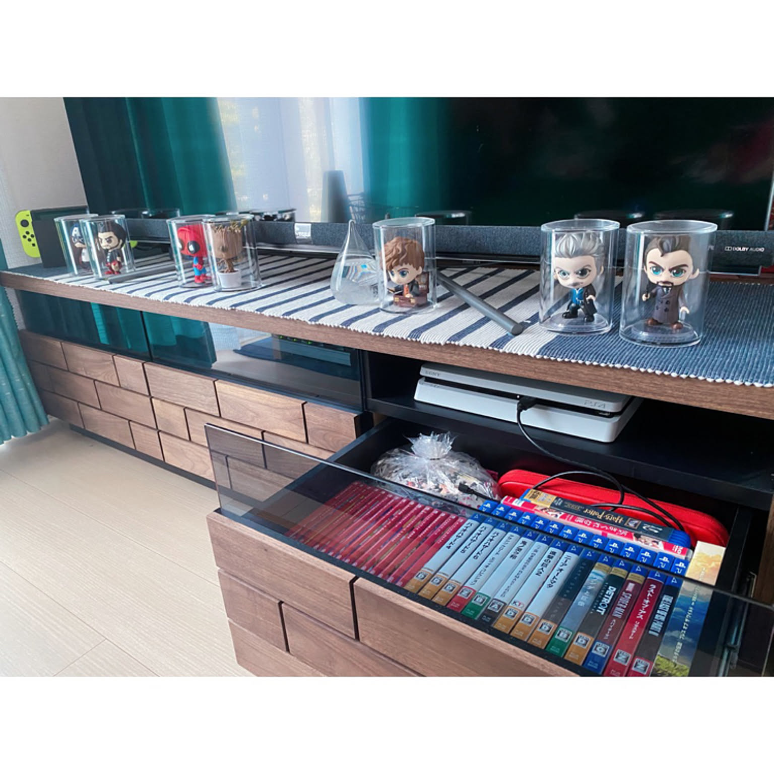 ニトリ 木製テレビ台 引き出し付き ニトリ ブラウン テレビボード