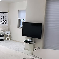 テレビ周りの収納/インスタ→coconut__room/モノトーンインテリア/テレビ/モノトーン雑貨...などのインテリア実例 - 2023-05-16 10:25:17