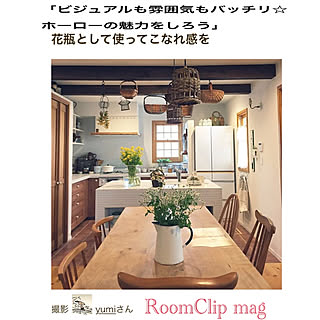 キッチン/無垢材テーブル/梁のある家/かご/RoomClip mag...などのインテリア実例 - 2018-01-27 14:43:32