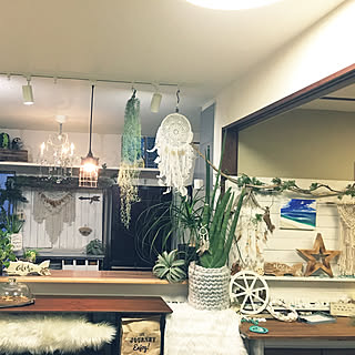 はんどめいど/フェイクグリーン/観葉植物/編み物クラブ☆/IG→yun00217...などのインテリア実例 - 2018-02-03 17:34:32