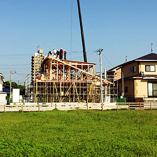 部屋全体/棟上げ/上棟/玄関引戸/杉無垢...などのインテリア実例 - 2018-05-02 15:00:04