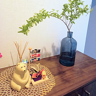 玄関/入り口/こでまりの花/一人暮らし/中古を買ってリノベーション/しろくま貯金箱...などのインテリア実例 - 2022-04-05 00:53:08