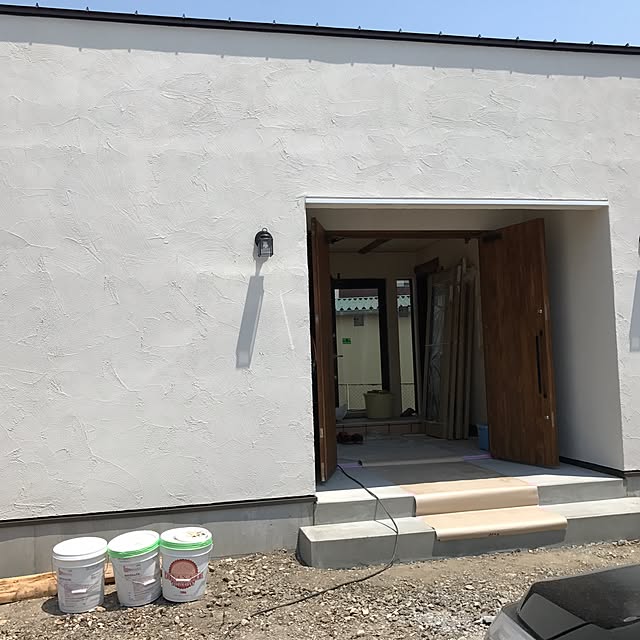 部屋全体/玄関 コンクリート/玄関/塗り壁/外観 建築中...などのインテリア実例 - 2017-05-24 16:22:12