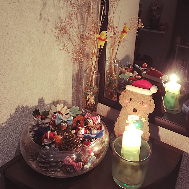 玄関/入り口/クリスマス/娘と一緒に作りました♡/玄関入ってすぐ/てづくり小物...などのインテリア実例 - 2018-11-05 18:17:29