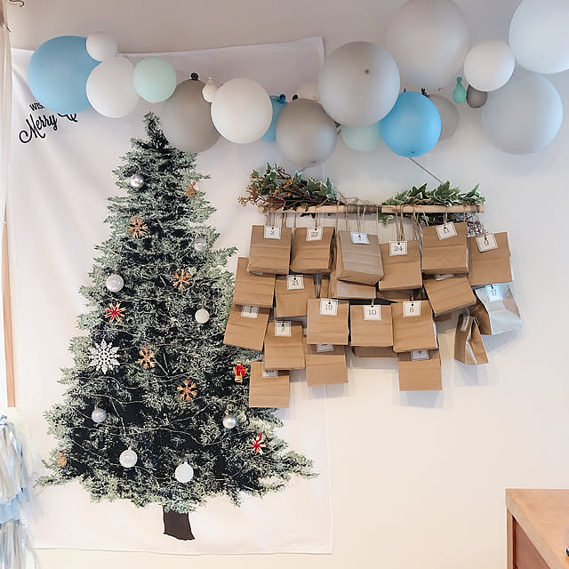 アドベントカレンダー手作り/アドベントカレンダー/ツリータペストリー/クリスマスディスプレイ/クリスマス...などのインテリア実例 - 2019-12-07 08:47:16