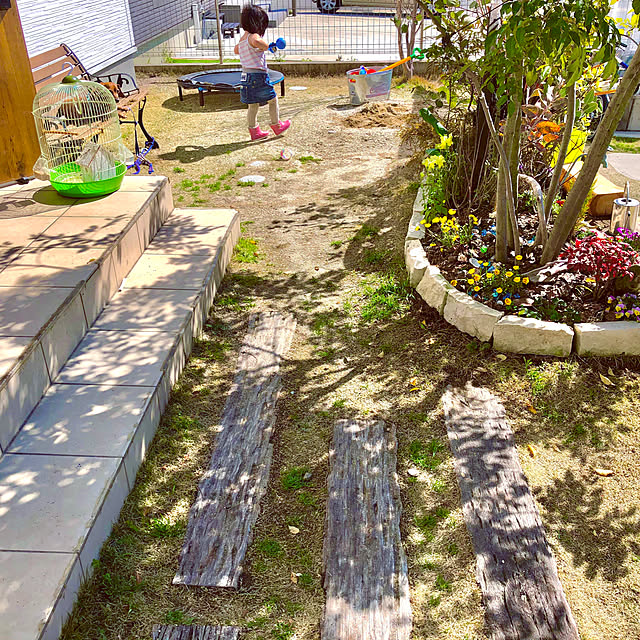 玄関アプローチ/こどもの遊び場/こどもと暮らす*/こどものいる生活/芝生育成中...などのインテリア実例 - 2020-03-11 19:40:54