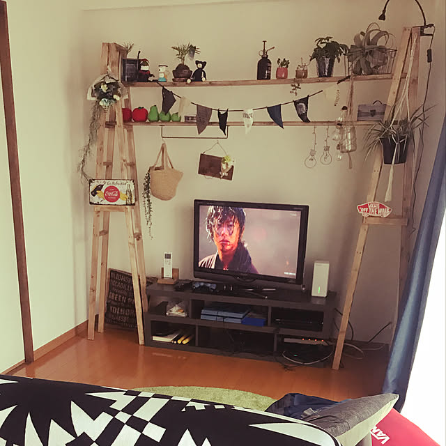 リビング/男前/フェイクグリーン/DIY/ハンドメイドのインテリア実例 - 2018-04-24 06:58:14