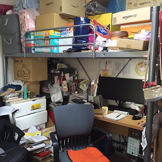 机/山善収納部/洋服収納/賃貸マンション/汚部屋改造計画...などのインテリア実例 - 2016-08-03 03:40:49