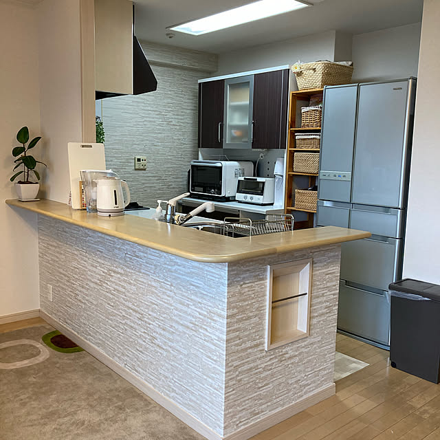壁紙/サンゲツ/アクセントクロス/観葉植物/キッチンのインテリア実例 - 2021-07-01 05:42:55