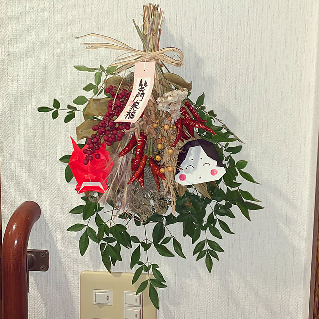 お正月飾り お正月スワッグ ハンドメイド ドライフラワー お正月飾り お正月スワッグ ハンドメイド ドライフラワー