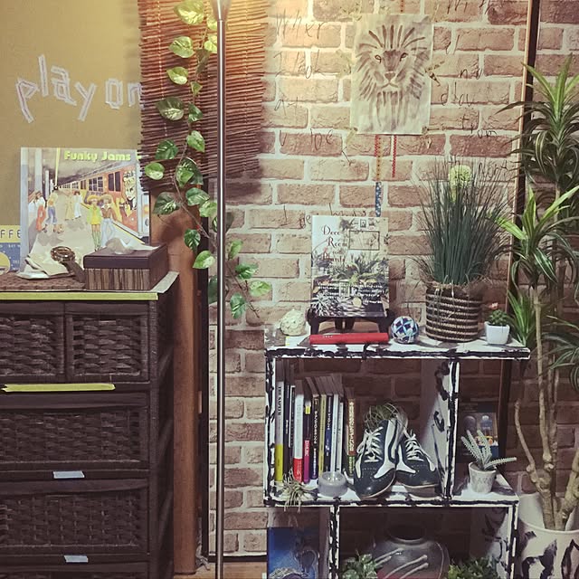 棚/カフェ風/DIY/観葉植物/セリアのインテリア実例 - 2016-12-25 19:29:21
