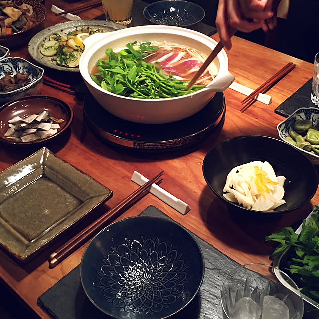 〆はいつものうどん/コハダの酢漬け/ハイボールかな/蓮根・筍のお煮しめ/娘の一品は新じゃが料理...などのインテリア実例 - 2021-03-22 16:24:16