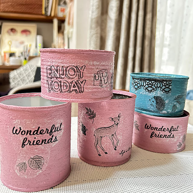 机/デコパージュリメイク缶/デコパージュ/リメ缶作り/リメ缶...などのインテリア実例 - 2025-07-18 21:29:49