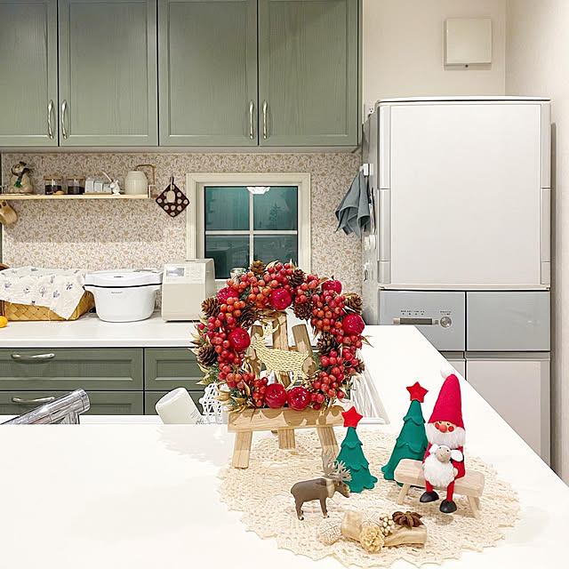 100均DIY/100均アレンジ/Daiso/クリスマスリース手作り/クリスマスリースハンドメイド...などのインテリア実例 - 2022-11-28 19:27:28