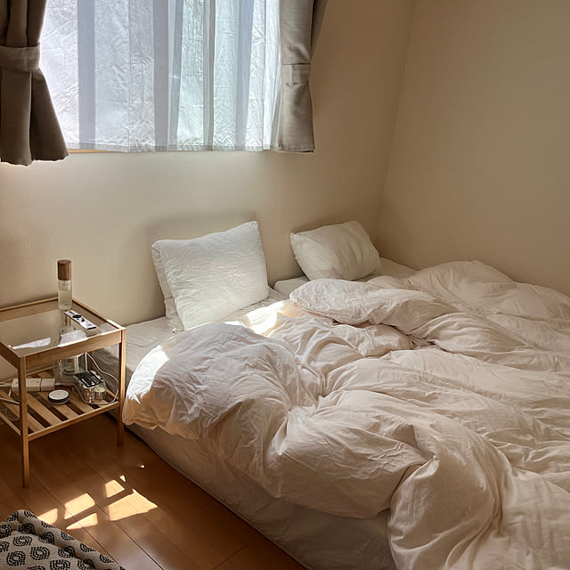 すのこベッド/カーテン/夫婦2人暮らし/無印良品/IKEA...などのインテリア実例 - 2023-04-19 12:42:50