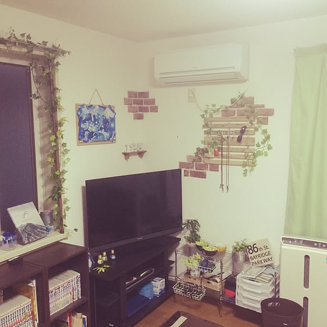 部屋全体/一人暮らし/男前/観葉植物/ダイソー...などのインテリア実例 - 2017-02-20 11:23:24