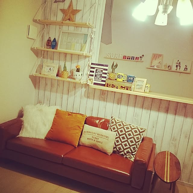 部屋全体/カリフォルニアスタイル/飾り棚DIY/プチプラ雑貨/西海岸インテリア...などのインテリア実例 - 2016-11-06 09:09:00