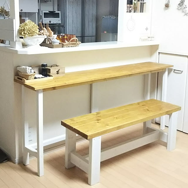 カウンターテーブル diy オーダー可能 隠し