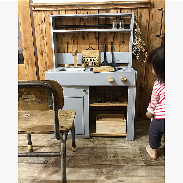 ステンシル/ペイント/ままごとキッチンDIY/ままごとキッチン/おままごとキッチンDIY...などのインテリア実例 - 2019-11-12 19:30:16