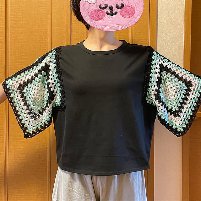 黒ティーシャツ/レース糸/雑貨/ハンドメイド/趣味...などのインテリア実例 - 2022-09-01 09:06:02