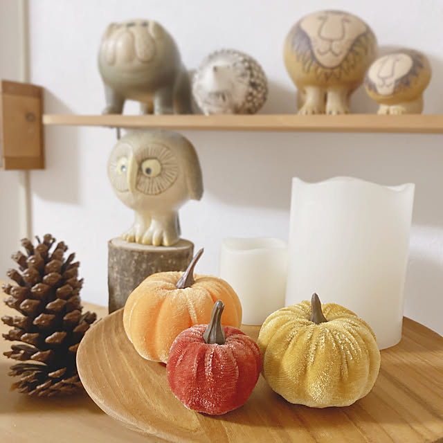 机/北欧雑貨とプチプラ雑貨/ベロア素材のカボチャ/ダイソー購入品/ハロウィン...などのインテリア実例 - 2024-10-01 13:37:14