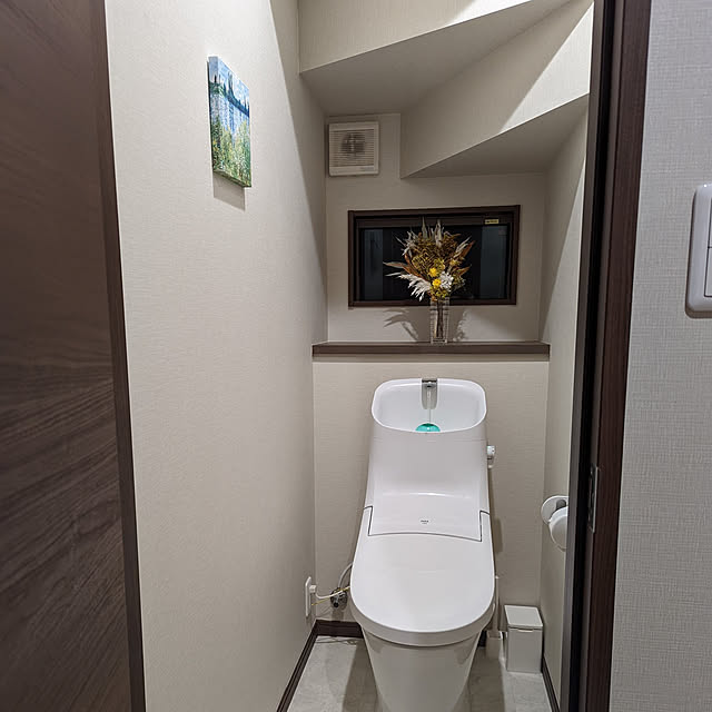 バス/トイレ/ナチュラル/ドライフラワー/トイレインテリア/モネの絵のインテリア実例 - 2022-06-05 21:33:51