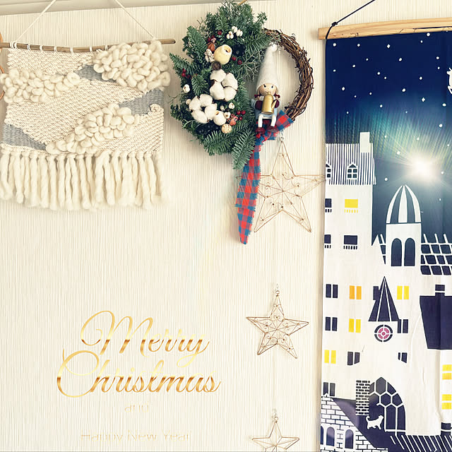 手ぬぐいタペストリー/coyaさんの羊毛タペストリー/kotori さんの作品/ノルディカニッセ/クリスマス...などのインテリア実例 - 2022-12-10 11:59:48