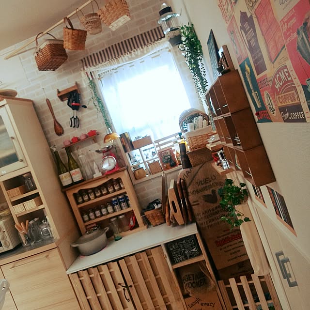 キッチン/街灯風/ポスター♡/DIY/100均...などのインテリア実例 - 2016-09-02 15:45:46