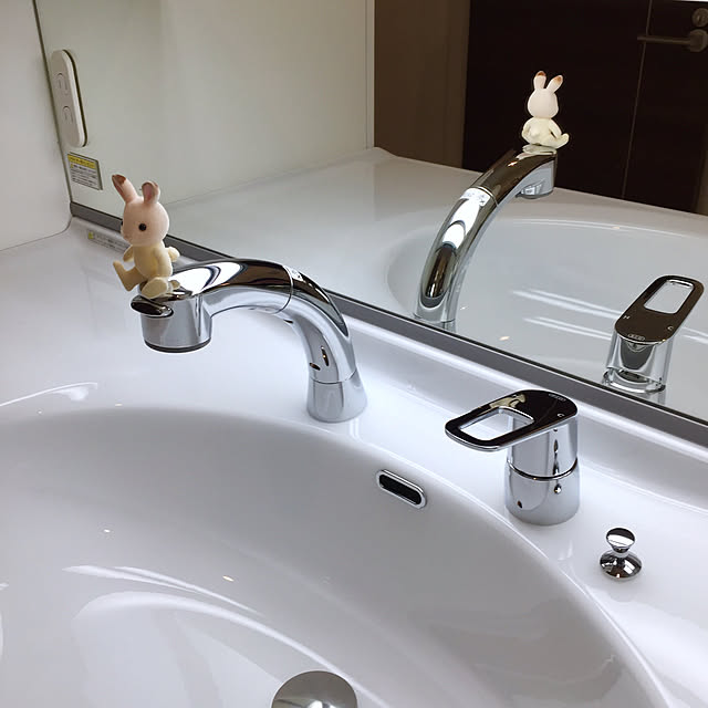 洗面台DIY/パロディ/水栓金具こだわり/水栓金具/洗面台周り...などのインテリア実例 - 2020-10-22 22:18:32