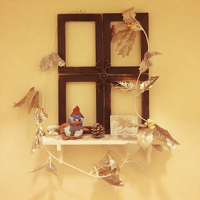 バス/トイレ/クリスマス/セリア/窓枠風/たなDIY...などのインテリア実例 - 2015-12-03 22:32:45