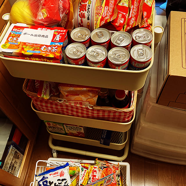バスケットトロリーワゴン/掃除しやすく/定位置収納/キッチンのインテリア実例 - 2020-09-15 23:06:14