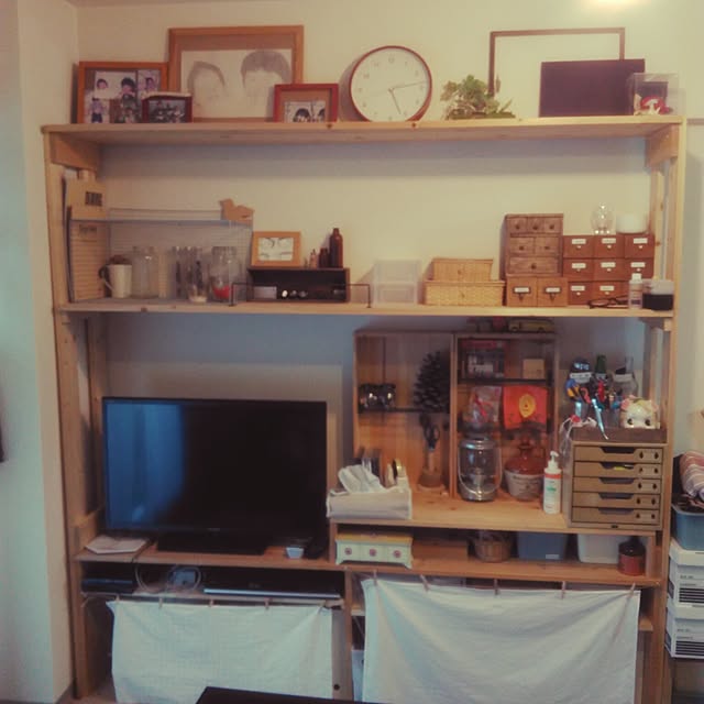 部屋全体/賃貸/100均/3コインズ雑貨/DIY 棚...などのインテリア実例 - 2017-03-08 17:13:52