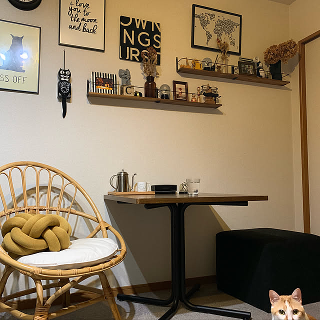 椅子/一人暮らし/賃貸マンション/猫好き/ノットクッション...などのインテリア実例 - 2019-07-05 23:24:02
