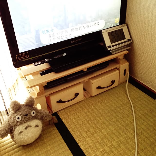 ベッド周り/スノコ/PCスペース/TV台/セリア...などのインテリア実例 - 2017-07-02 18:05:48