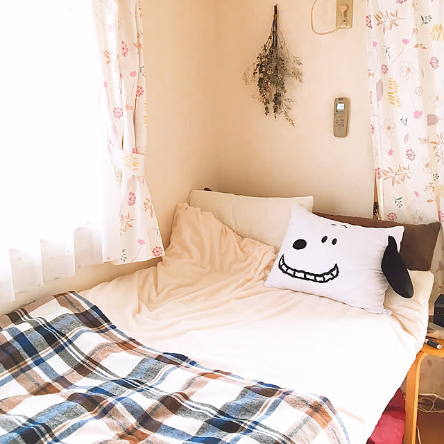 ニトリ/無印良品/ドライフラワー/ベッド周りのインテリア実例 - 2019-04-13 22:44:44
