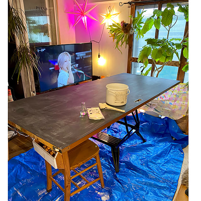 壁/天井/養生シート/作業中/セルフリフォーム/推しのいる生活...などのインテリア実例 - 2025-04-05 10:34:16