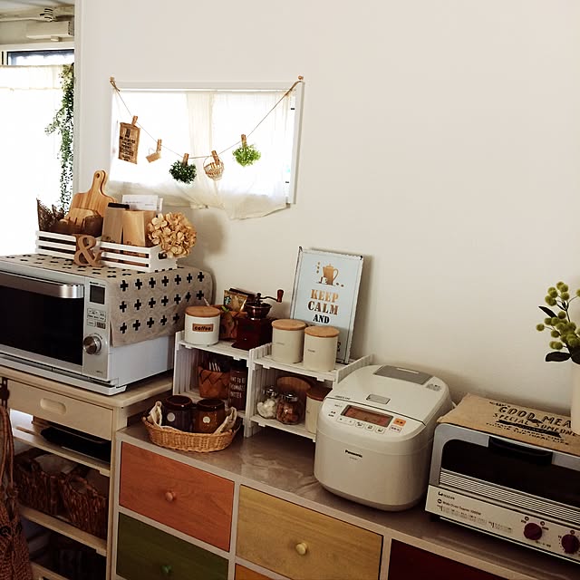 キッチン/狭いながらに手軽にコーヒー☕️コーナー/いなざうるす屋さん/セリア/フェイクグリーン...などのインテリア実例 - 2017-02-06 12:44:22
