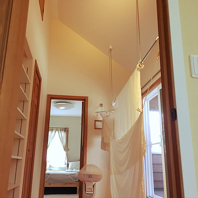 部屋干しスペース/ベランダ前の廊下/扇風機/シンプルなお家/シンプルな暮らし...などのインテリア実例 - 2018-07-23 22:02:28
