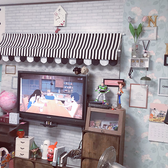 オーニング風/壁掛けテレビ/休日の過ごし方/RoomClipの出逢いに感謝♡/中古住宅...などのインテリア実例 - 2021-07-02 23:09:13