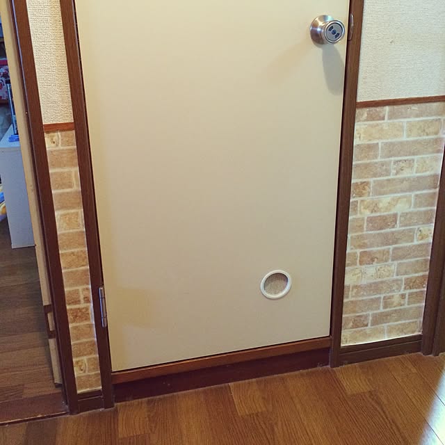 バス/トイレ/DIY/レンガ壁紙/賃貸のインテリア実例 - 2014-10-28 14:50:00