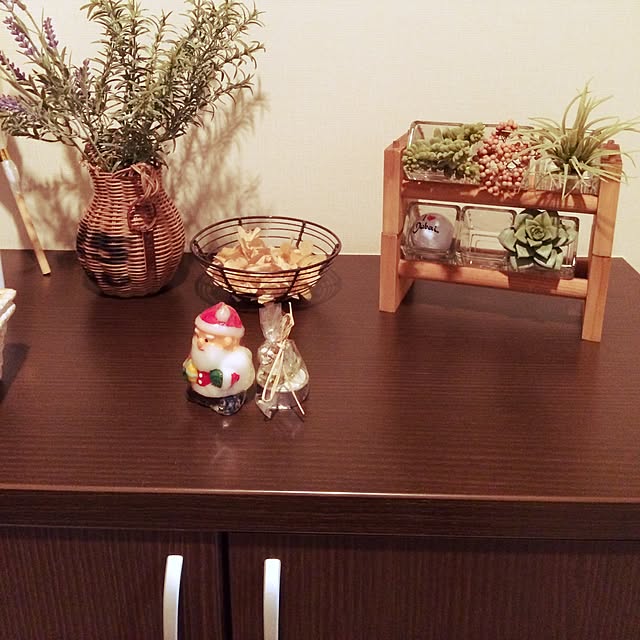 玄関/入り口/100均/フェイクグリーン/セリア/クリスマスのインテリア実例 - 2014-12-10 20:18:55