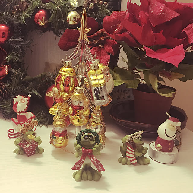 玄関/入り口/クリスマス雑貨/クリスマス飾り/クリスマスディスプレイ/クリスマス仕様...などのインテリア実例 - 2018-11-10 23:41:06