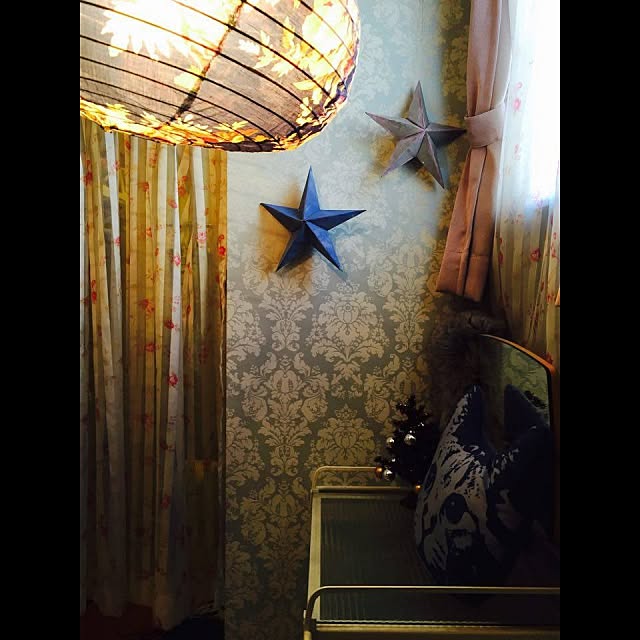ベッド周り/DIY/アクセントクロス/バーンスター/バーンスター手作り...などのインテリア実例 - 2015-12-18 09:30:50
