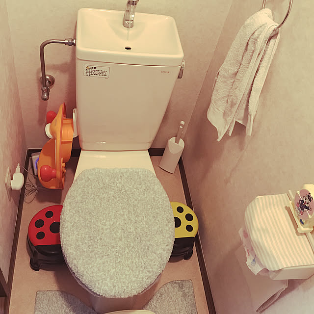 バス/トイレ/賃貸でも楽しく♪/100均/狭いトイレは写真撮るのが難しい…/狭いトイレのインテリア実例 - 2019-02-07 16:56:57