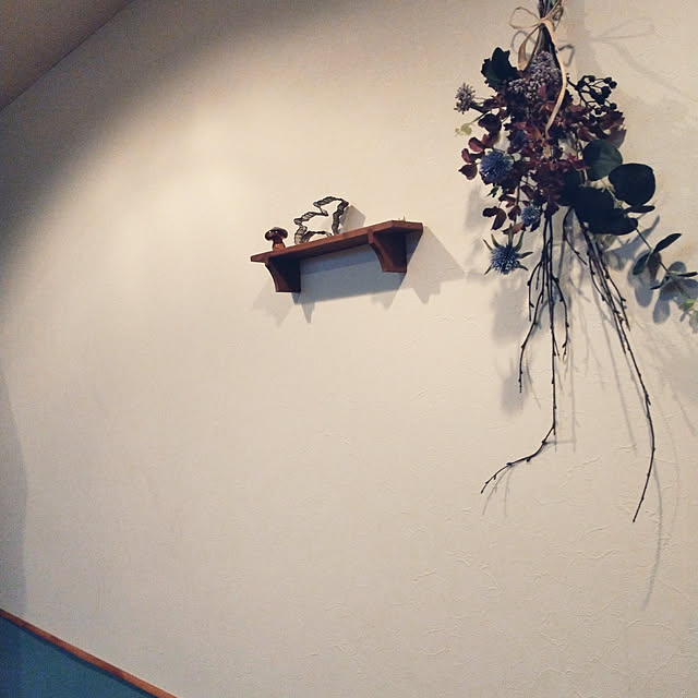 壁/天井/飾り棚はセリア/ひつじさんのクッキー型/フェイクのなんちゃってスワッグ♪のインテリア実例 - 2018-10-11 16:47:56